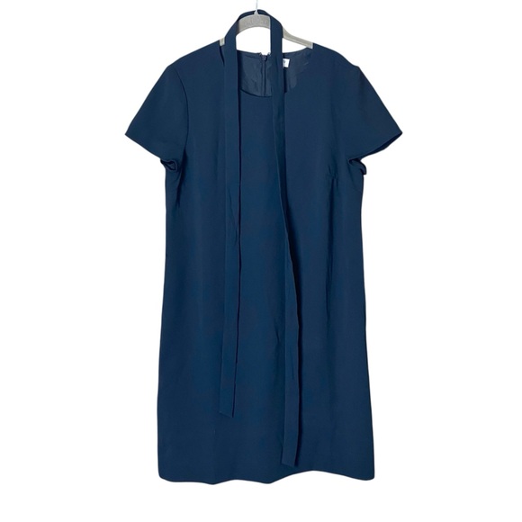 J. Crew Black Short Sleeve Belted Sheath Suiting Dress Women Size 12 Business - Picture 4 of 7